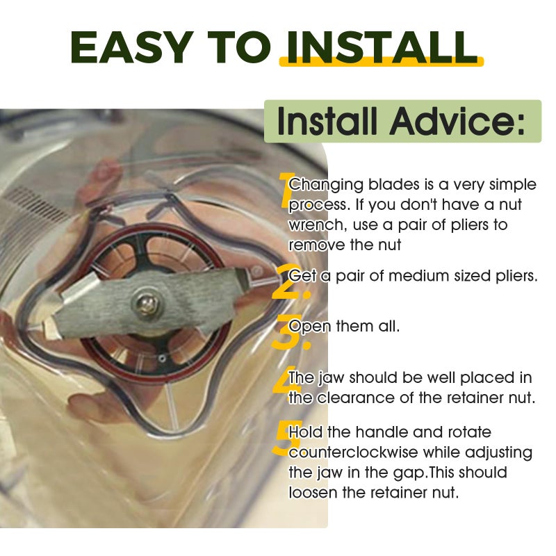 DRELD Blender Blade Compatible with 15990 15978 15981 16016 16019 Blade Blender 64 oz and 32 oz Containers - Image 3